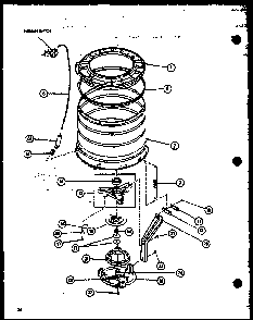 Section 1 Diagram and Parts List for LW3303W P1164316WW Amana Washer