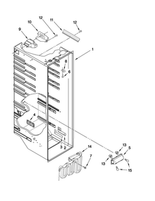 Refrigerator Liner Parts Diagram and Parts List for MSD2542VES04  Maytag Refrigerator