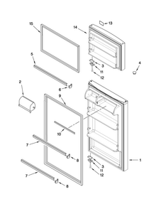 Door Parts Diagram and Parts List for A8RXCGFXW01  Amana Refrigerator