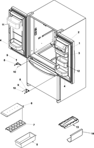 Ref Dr Storage And Center Hinges Diagram and Parts List for AFD2535DEW0  Amana Refrigerator