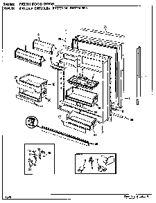Fresh Food Door Diagram and Parts List for BNT23L8K BL91A Maytag Refrigerator