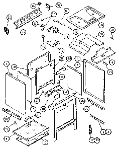 Cabinet Assembly Diagram and Parts List for RST378NW  Caloric Range