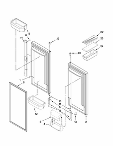Refrigerator Door Parts Diagram and Parts List for RY4951000W2  Maytag Refrigerator