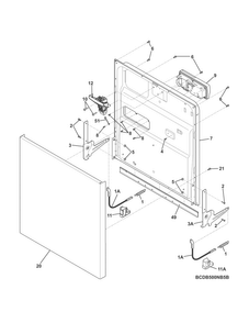Door Diagram and Parts List for CDB500NB5B  Crosley Dishwasher