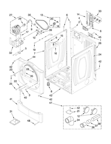 Cabinet Parts Diagram and Parts List for MEDE250XL0  Maytag Dryer