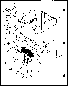 Evaporator Area Diagram and Parts List for TZI21Q2E-P1111714WE  Amana Refrigerator