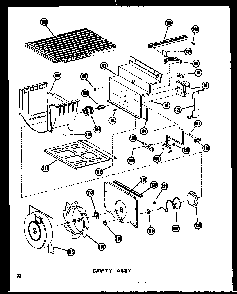 Cavity Assy Diagram and Parts List for SRI19A-P60350-6W  Amana Refrigerator