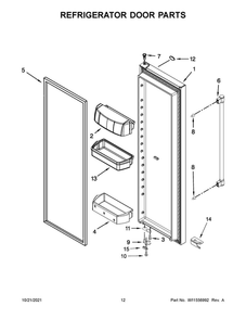 Refrigerator Door Parts Diagram and Parts List for MSC21C6MFZ05  Maytag Refrigerator