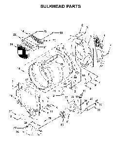 Bulkhead parts Diagram and Parts List for MED6230HW1  Maytag Dryer