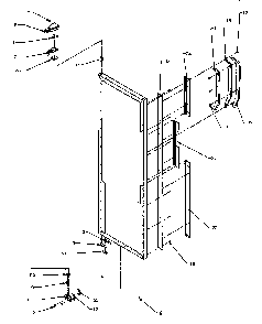 Refrigerator Door Hinge And Door Parts Diagram and Parts List for SSD22NBL-P1162413WL  Amana Refrigerator