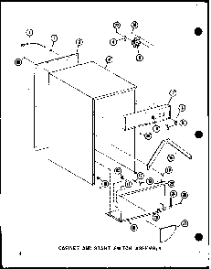 Cabinet And Start Switch Assembly Diagram and Parts List for SMCD-2B P18011-16T Amana Trash Compactor