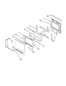 Oven Door Parts Diagram and Parts List for JMW3430WS00  Jenn-Air Microwave