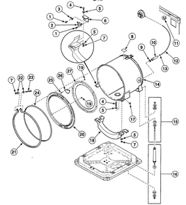 Tub Assy Diagram and Parts List for SWFY71WN  Speed Queen Washer