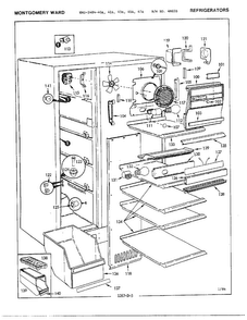 Freezer Compartment Parts Diagram and Parts List for 2484-42A  Admiral Refrigerator