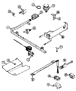 Gas Controls Diagram and Parts List for CRG7500CGL  Maytag Range