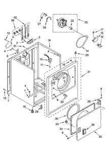 Cabinet Parts Diagram and Parts List for NED5100TQ1  Amana Dryer