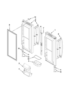 Refrigerator Door Parts Diagram and Parts List for AFD2535FES6  Amana Refrigerator