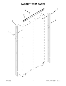 Cabinet Trim Parts Diagram and Parts List for JBSFS48NMX00  Jenn-Air Refrigerator