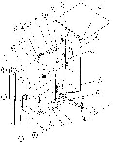 Cabinet Diagram and Parts List for 85171-P1117102W  Amana Refrigerator