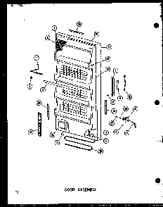 Door Assembly Diagram and Parts List for EU18K-AG P60335-18WG Amana Freezer