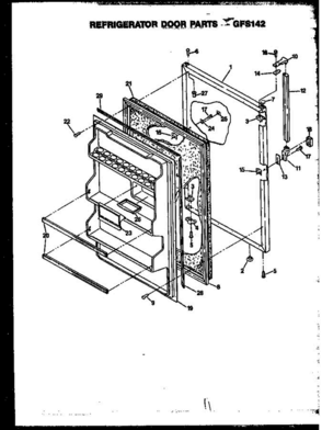 05 - Ref Door Parts Diagram and Parts List for GFS142 MN01 Amana Refrigerator