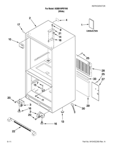 Cabinet Parts Diagram and Parts List for 5GBB19PRYW0  Maytag Refrigerator