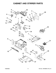 Cabinet And Stirrer Parts 2 Diagram and Parts List for JMC2427LM00  Maytag Microwave