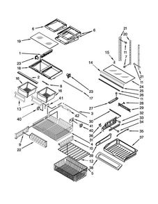 Shelf Parts Diagram and Parts List for MFF2258DEH00  Maytag Refrigerator