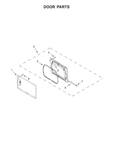 Door Parts Diagram and Parts List for 4KMEDX505BW1  Maytag Dryer