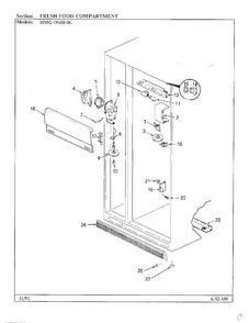 Fresh Food Compartment Diagram and Parts List for 19100-0C  Admiral Refrigerator