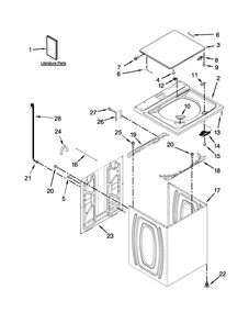 Top And Cabinet Parts Diagram and Parts List for 3LMVWC400YW3  Maytag Washer