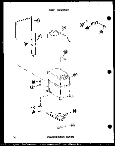 Compressor Parts Diagram and Parts List for 113W-3W P54975-64R Amana Air Conditioner