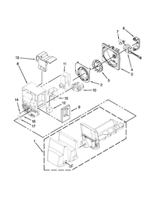 Motor And Ice Container Parts Diagram and Parts List for MFX2570AEB4  Maytag Refrigerator