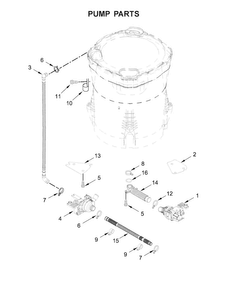 Pump Parts Diagram and Parts List for MVWB955FW1  Maytag Washer
