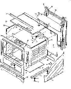 Cabinet Section Diagram and Parts List for CARR589W P1142453NW Amana Range