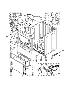 Cabinet Parts Diagram and Parts List for MDG18PRAWW0  Maytag Dryer