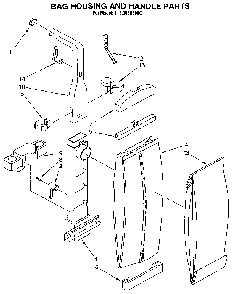 Handle And Bag Housing Diagram and Parts List for 1163038390C  Kenmore Canister Vacuum