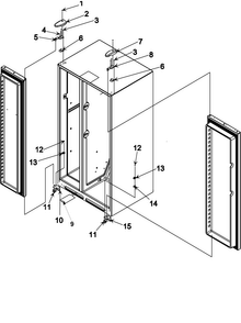 Hinges Diagram and Parts List for XRSS267BB-PXRSS267BB1  Amana Refrigerator