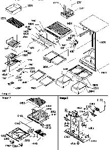 Interior Cabinet And Drain Block Assembly Diagram and Parts List for TS19TE-P1306301WE  Amana Refrigerator