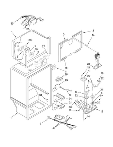 Liner Parts Diagram and Parts List for M1TXEMMWS03  Maytag Refrigerator