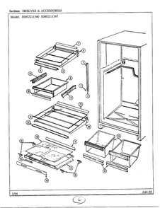 Shelves And Accessories Diagram and Parts List for 211540  Admiral Refrigerator