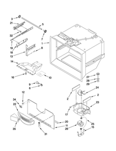 Freezer Liner Parts Diagram and Parts List for JFC2089HPR3  Jenn-Air Refrigerator