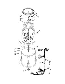 Basket And Tub Parts Diagram and Parts List for 7MMVWX722BG1  Maytag Washer