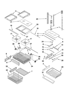 Shelf Parts Diagram and Parts List for JFC2089WEP6  Jenn-Air Refrigerator