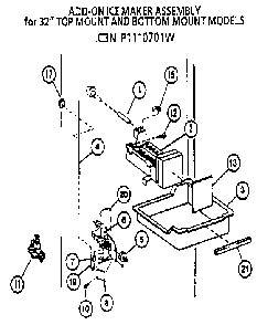 Icemaker-ic3n P1110701w Diagram and Parts List for 85171-P1117102W  Amana Refrigerator