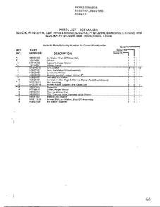 Parts List-ice Maker Page 2 Diagram and Parts List for SZD27KP  Amana Refrigerator