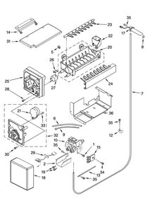 Icemaker Parts Diagram and Parts List for JS42SEDUDB01  Jenn-Air Refrigerator