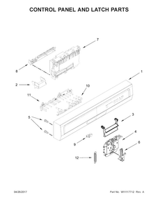 Control Panel And Latch Parts Diagram and Parts List for ADB1400AGS1  Amana Dishwasher