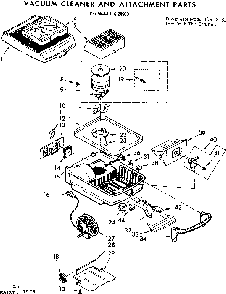 Base Assembly Diagram and Parts List for 11628963  Kenmore Canister Vacuum