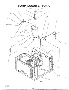 Compressor And Tubing Diagram and Parts List for 5787  Amana Air Conditioner